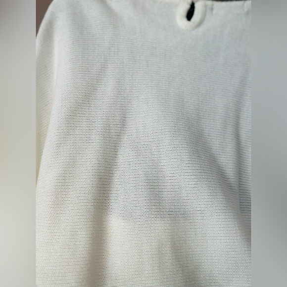 Sequin Embellished Sweater – White Knit with Black & Silver Accents - Picture 9 of 12